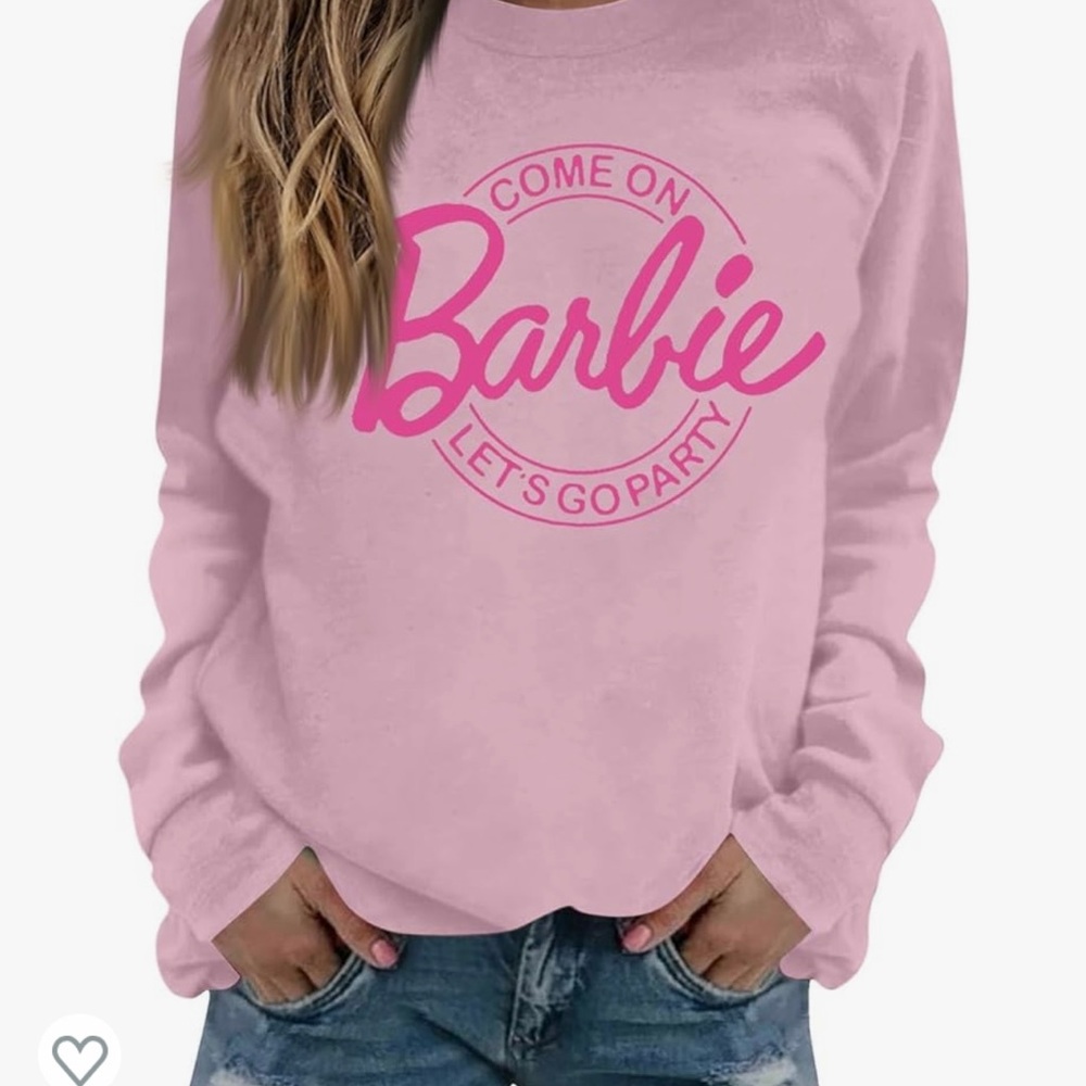 Come On Barbie Let's Go Party Sweatshirt Shirt Bachelorette Pink Top Small S